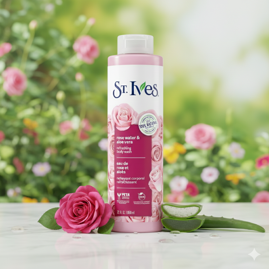 St. Ives - Body Wash Rose Water & Aloe Vera 22Oz/650Ml - Image 2